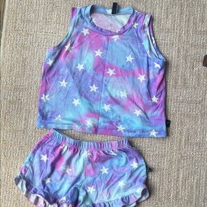 Pixie Lane Kids Starry Night Pajama Set - Blue and Pink